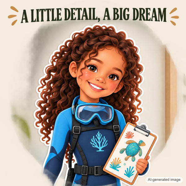 Personalized Marine Biologist Wall Decal from Photo, Dream Job Sticker, image 11
