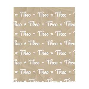 Name Pattern toddler sherpa blanket in oatmeal