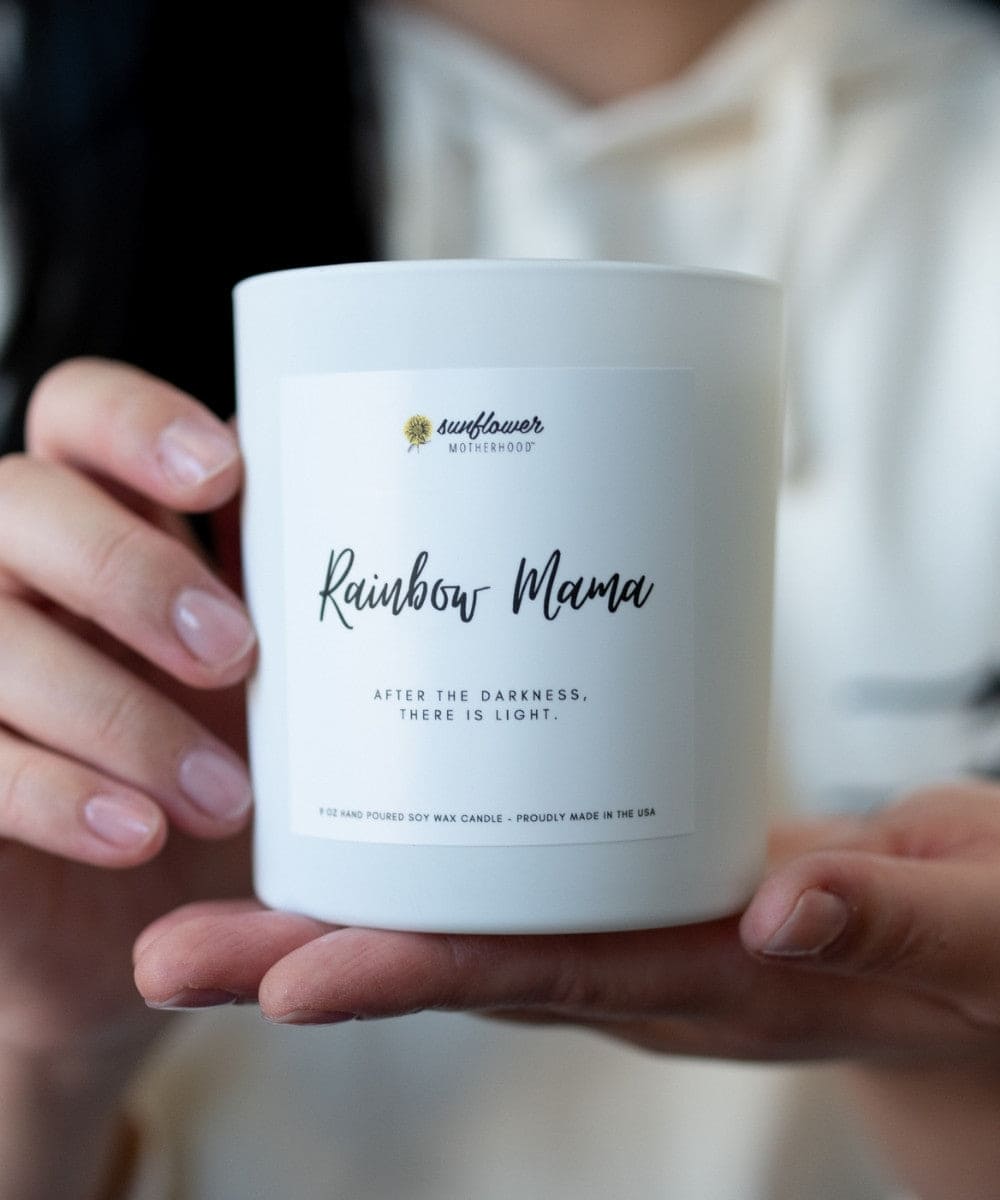 Rainbow Mama Pregnancy Loss Candle - a soothing candle for remembrance and healing.