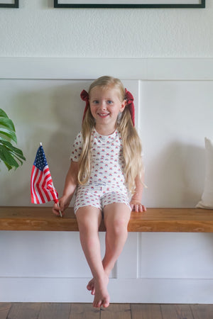 Red White & Blue Tulip 2pc Bamboo Pajamas