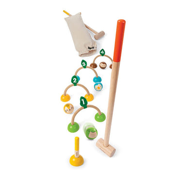 Colorful croquet set for babies, perfect for outdoor play and water fun.
