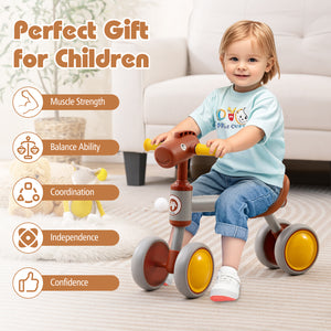 Baby Balance Bike No Pedal 4-Wheel Bicycle - Lightweight