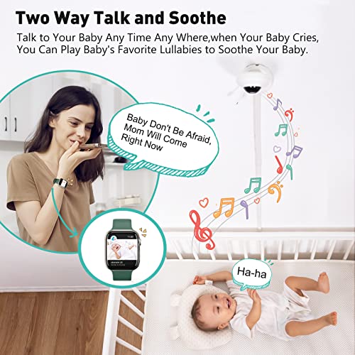 Simyke Smart Baby Monitor - 1080P HD Camera, Smartwatch Connectivity