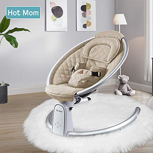 Electric Cotton Baby Bouncer for Newborns and Infants - Bluetooth-Enabled Automatic Swing, Built-In Music Speaker, Adjustable Seat Angle with LED Touch Screen