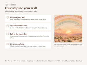 Watercolor Desert Sunset Rainbow Wall Mural, image 5
