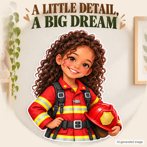 Personalized Firefighter Wall Decal from Photo, Dream Job Sticker, image 11