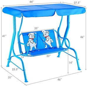 Outdoor Kids Patio Swing Bench with Canopy 2 Seats for Kids - Outdoor Play