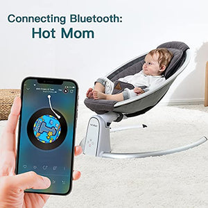 Electric Cotton Baby Bouncer for Newborns and Infants - Bluetooth-Enabled Automatic Swing, Built-In Music Speaker, Adjustable Seat Angle with LED Touch Screen