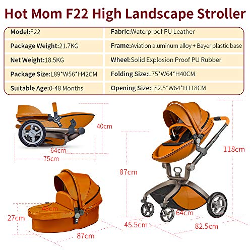 Baby Stroller: Height-Adjustable Seat and Reclining Baby Carriage with Four-Wheel Shock Absorption, Bidirectional, Elevated View, Stylish Stroller - MOOGCO Baby
