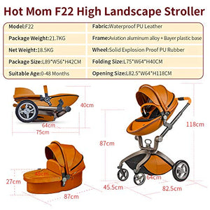 Baby Stroller: Height-Adjustable Seat and Reclining Baby Carriage with Four-Wheel Shock Absorption, Bidirectional, Elevated View, Stylish Stroller - MOOGCO Baby