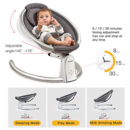 Electric Cotton Baby Bouncer for Newborns and Infants - Bluetooth-Enabled Automatic Swing, Built-In Music Speaker, Adjustable Seat Angle with LED Touch Screen