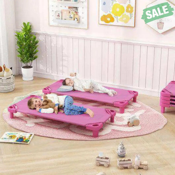 52 x 23 Inch Pack of 6 Kids Stackable Daycare Rest Mat Blue Toddler Beds