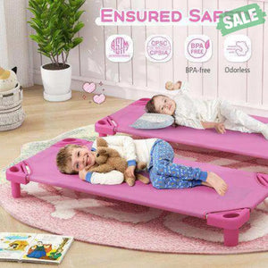 52 x 23 Inch Pack of 6 Kids Stackable Daycare Rest Mat Blue Toddler Beds