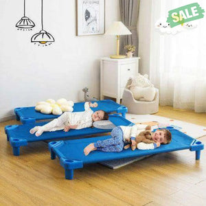 52 x 23 Inch Pack of 6 Kids Stackable Daycare Rest Mat Blue Toddler Beds