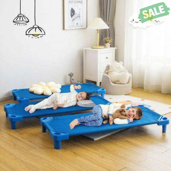 52 x 23 Inch Pack of 6 Kids Stackable Daycare Rest Mat Blue Toddler Beds