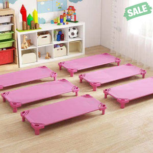 52 x 23 Inch Pack of 6 Kids Stackable Daycare Rest Mat Blue Toddler Beds