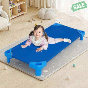 52 x 23 Inch Pack of 6 Kids Stackable Daycare Rest Mat Blue Toddler Beds