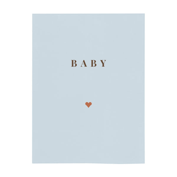 Personalize the Baby Surname minky baby blanket in sky with your baby's name