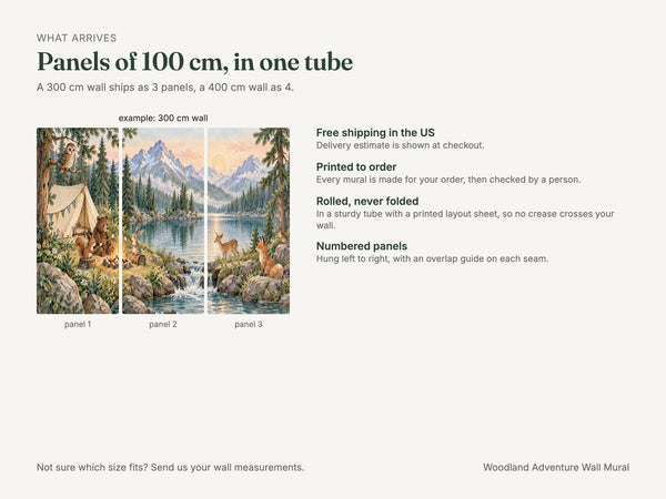 Watercolor Woodland Adventure Camping Wall Mural, image 8