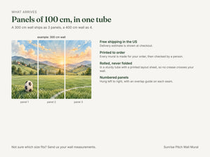Watercolor Sunrise Pitch Soccer Wall Mural, image 8