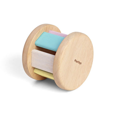 Pastel roller toy for babies, perfect for playtime and entertainment.