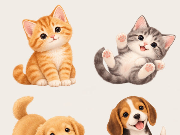Baby Pet Animal Wall Decals, Set of 9, image 4