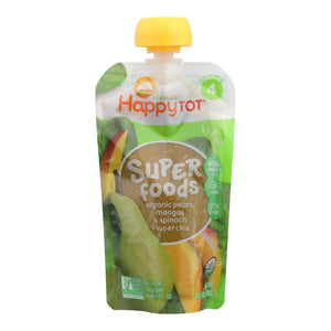 Organic Happy Baby Happytot Superfoods Spinach, Mango & Pear (Pack of 16 - 4.22 Oz)