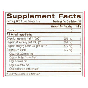 Traditional Medicinals Organic Pregnancy Herbal Tea  - 6x16 Tea Bags