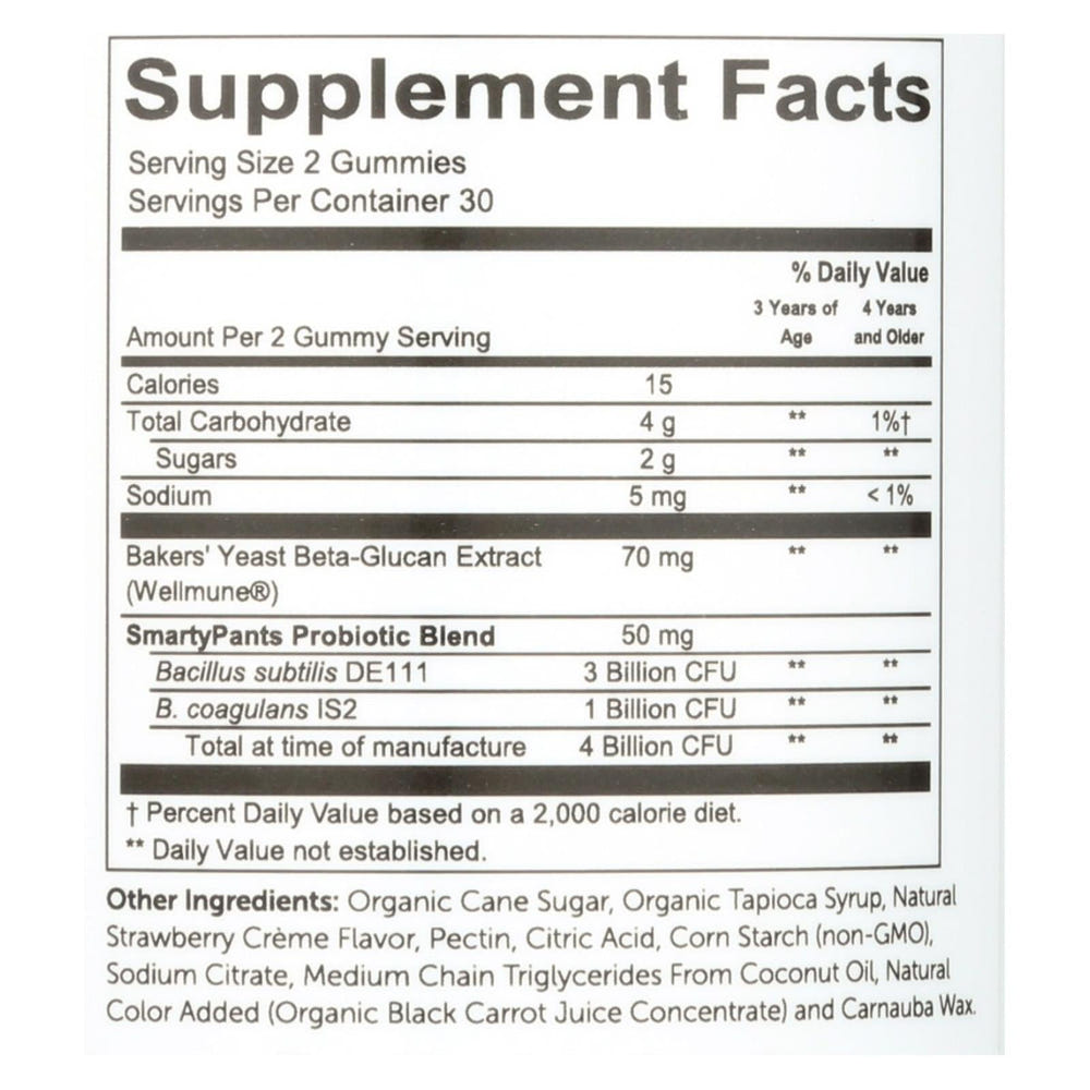Smartypants Kids Probiotic Straws with Vitamin C, 60-pack, essential vitamins for kids' health and wellness.