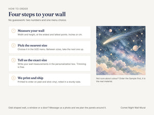 Watercolor Comet Night Wall Mural, image 6