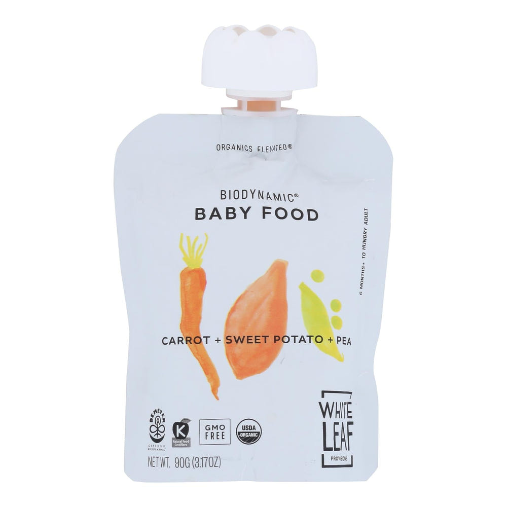 White Leaf Provisions Sweet Potato Puree Baby Food, pack of 6, 3.17 oz jars, perfect for feeding infants.