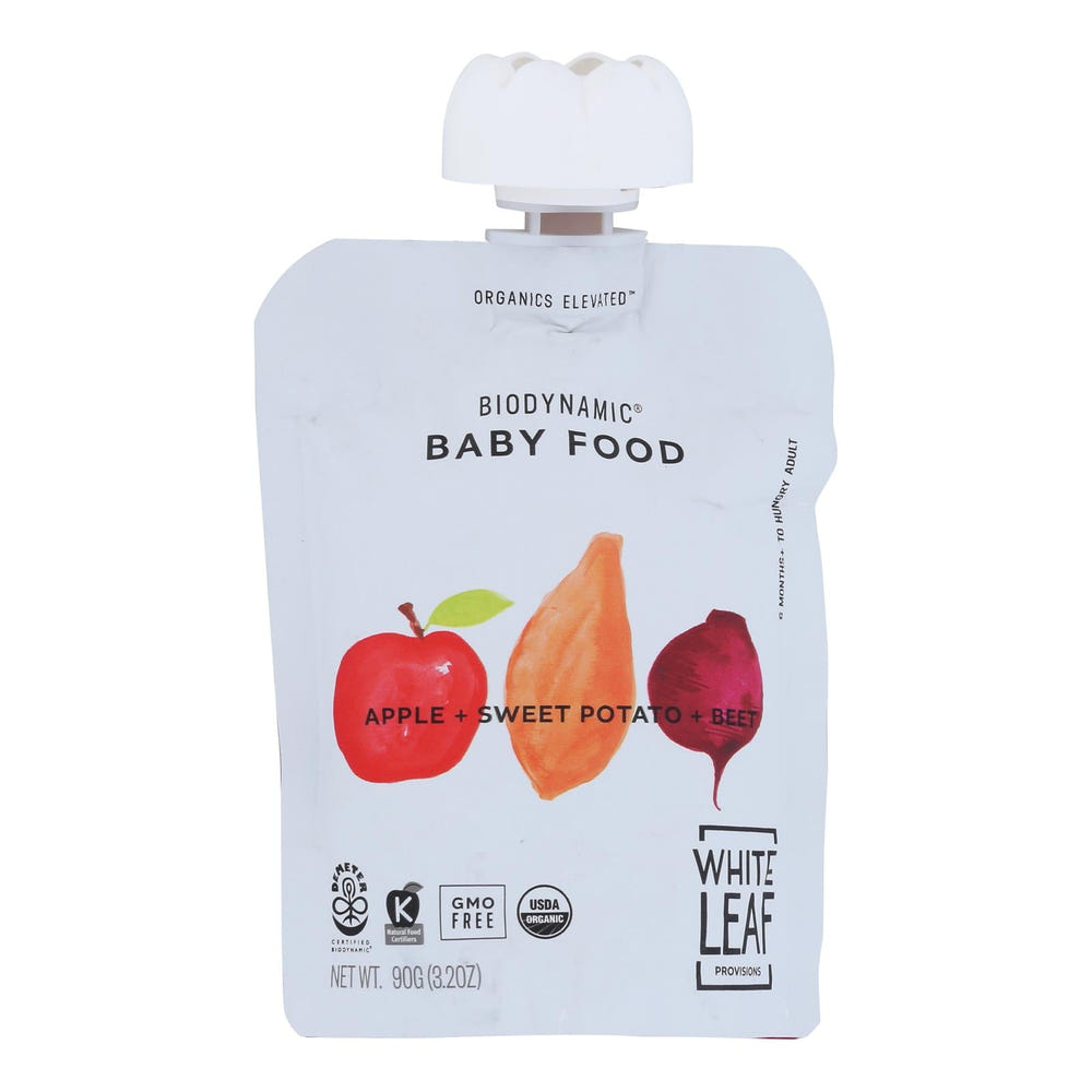 White Leaf Provisions Baby Food Apple Sweet Potato 6-pack, 3.2 Oz - nutritious baby food in convenient packaging.