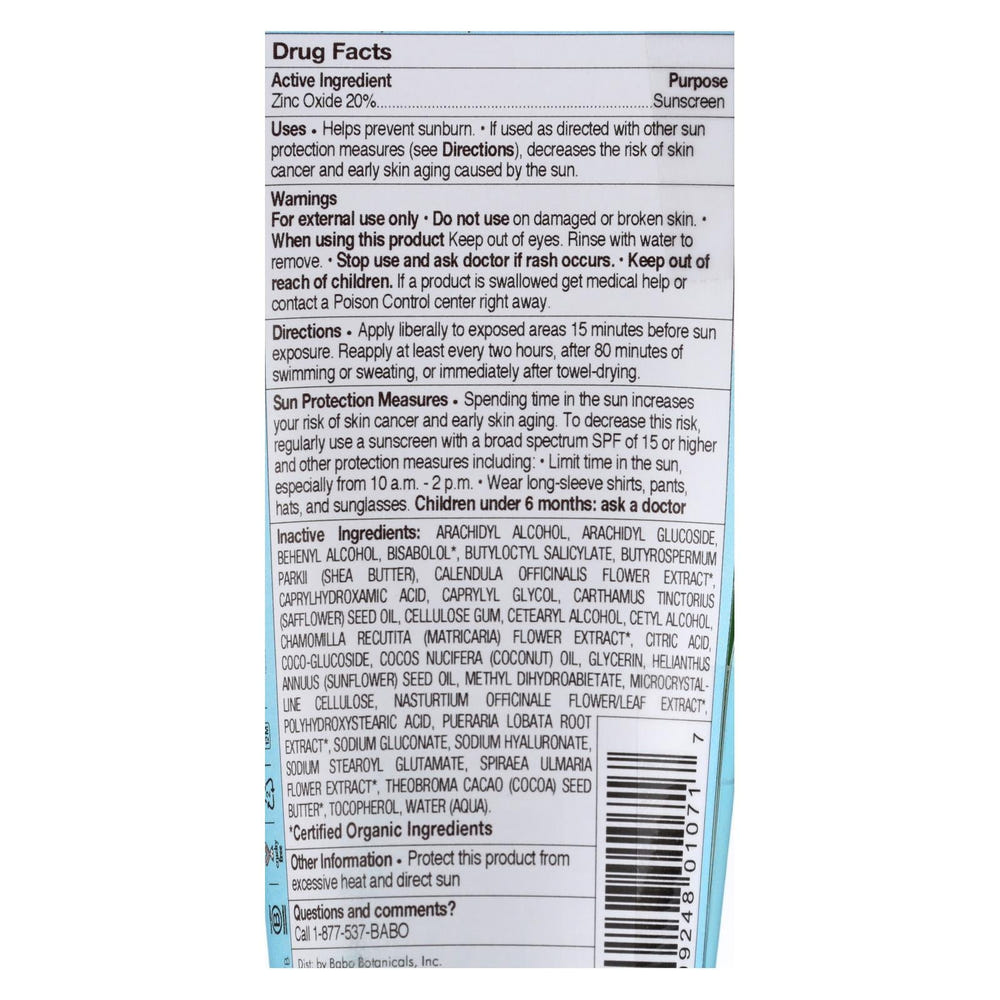 Babo Botanicals Mineral Sunscreen SPF 50 for Babies, 3 Oz. Pack - Safe sun protection for delicate skin.
