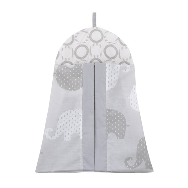 NoJo Dreamer Gray Elephant 8-Piece Nursery Crib Bedding Set