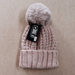 Pink | Knit pom beanie
