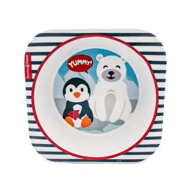 Bamboo Fiber Kids Square Bowl – Winter Friends | Primo Passi