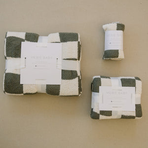 Green Checkered Plush Blanket