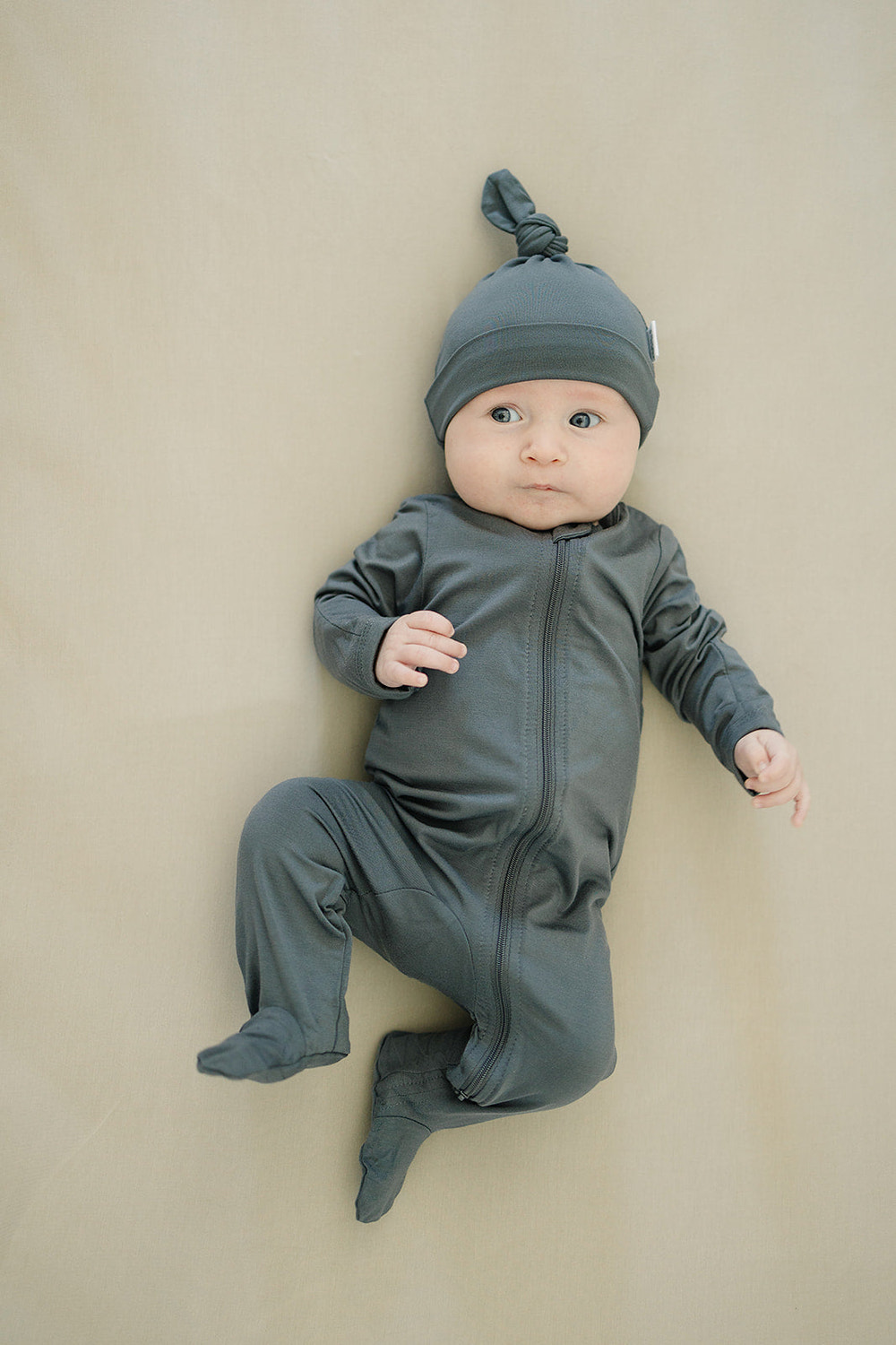 Charcoal Bamboo Footed Zipper - MOOGCO Baby