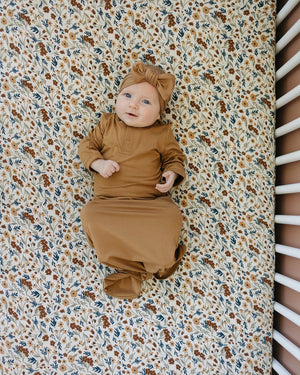 Harvest Floral Muslin Crib Sheet