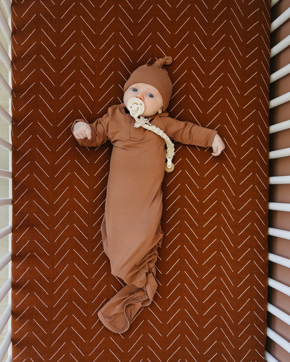 Rust Bamboo Knot Gown - MOOGCO Baby