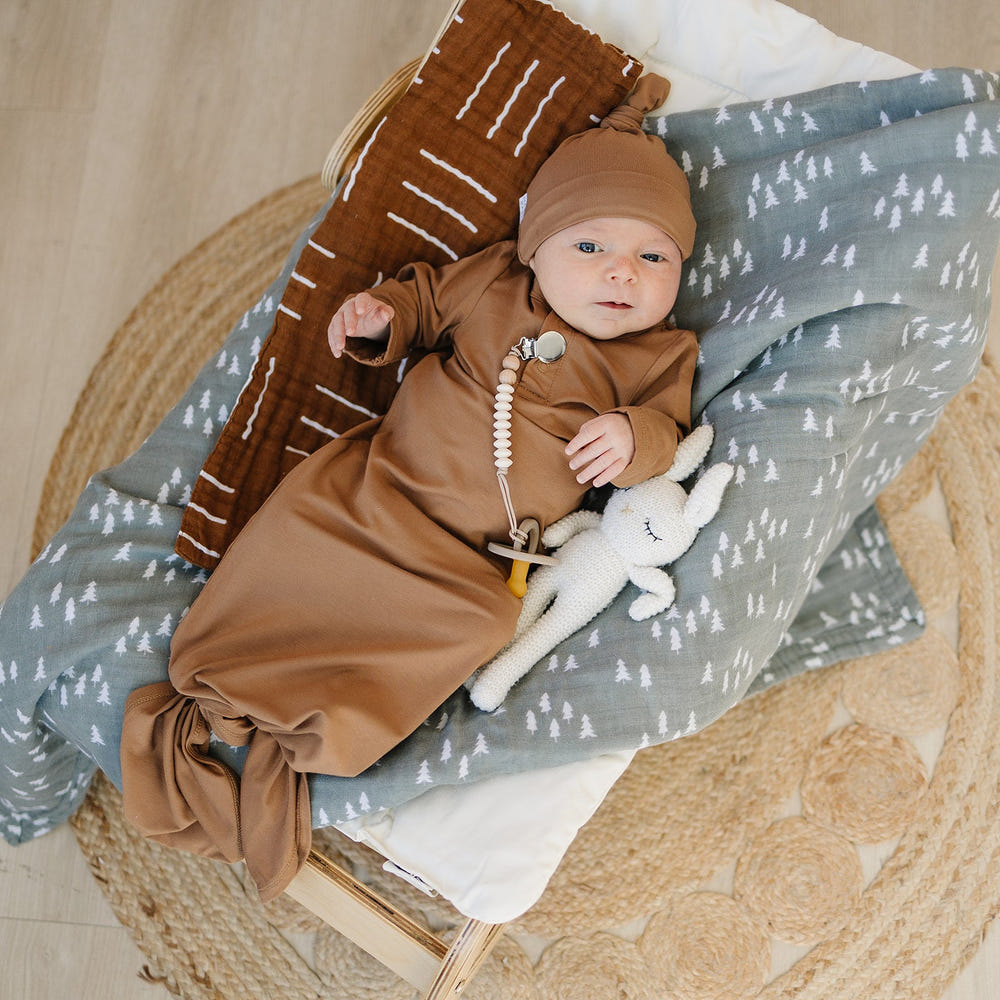 Mustard Bamboo Knot Gown - MOOGCO Baby