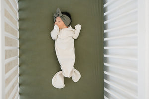 Olive Bamboo Stretch Crib Sheet