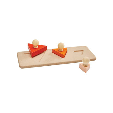 Colorful triangle matching puzzle for babies, promoting early learning and cognitive development through play.