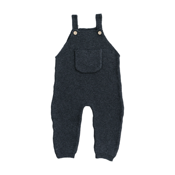 Charcoal Knit Pocket Overalls
