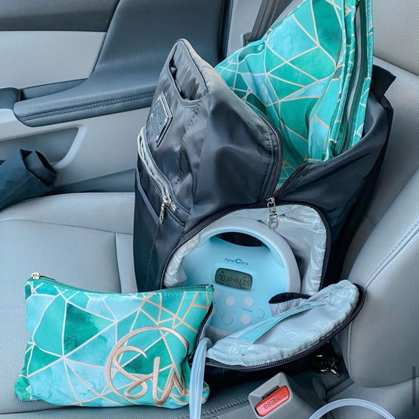 Sarah Wells Kelly Breast Pump Backpack & Tote  – Insulated Pocket, Laptop Sleeve & Easy-Clean Interior – Fits All Pumps for Moms