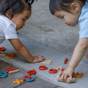 Lower Case Alphabet furniture set for babies, showcasing playful design from angle 5.