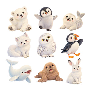 Baby Arctic Animal Wall Decals, Set of 9, image 2