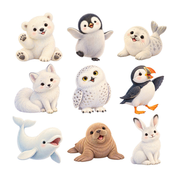 Baby Arctic Animal Wall Decals, Set of 9, image 2