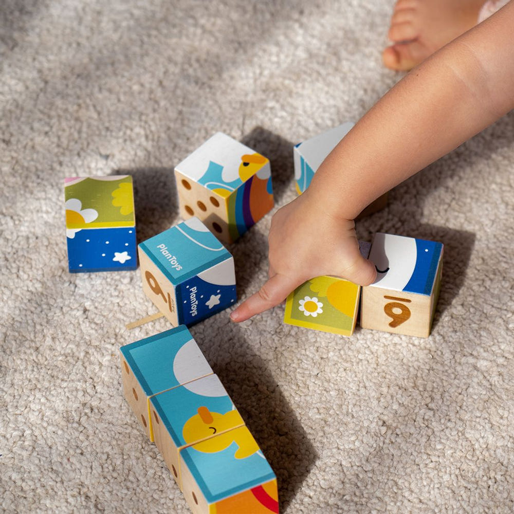 Colorful Puzzle Cube for babies, promoting cognitive development and safe playtime.