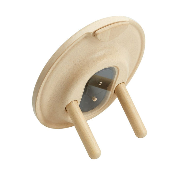 Colorful activity clock for babies, promoting early learning and sensory play, viewed at a 10-degree angle.